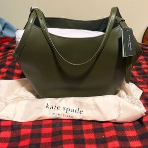 kate spade Olive Green Leather Shoulder Bag